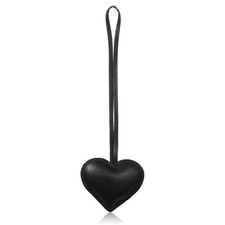 Leather Heart Bag Charms Black Cute Keychain for Women Keychain Accessories