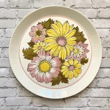 MIKASA Duplex EDEN 2522 by Ben Seibel Pink Yellow Flowers Largr Plate