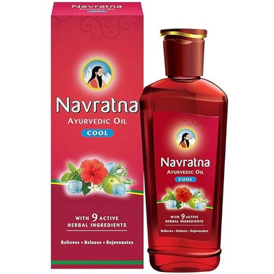 Navratna Ayurvedic Cool Oil   Stress Relief and Scalp Care, Herbal Formula