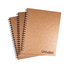 Unruled Classic Blank Spiral Notebook, 60lb Premium Plain Paper, 70 Sheets, R...