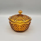 Fenton Glass Colonial Amber Hobnail # 3082 Candy Dish