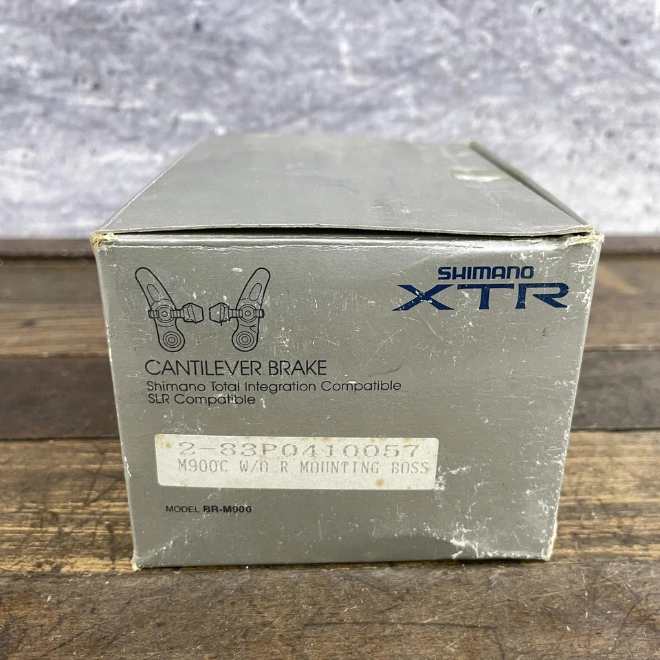 Juego de frenos voladizos traseros vintage Shimano XTR BR-M900 hecho en Japón nuevo de stock con yugo Foto 2 de 4