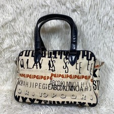 Jean Paul Gaultier All Over Print Handbag Beige Black Reds Rare Vintage Fashion