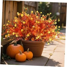 Artificial Fall Flowers for 36PCS Fall Red   Yellow  with Fall Ferns  