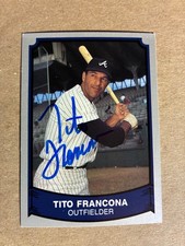 1989 Pacific Legends Tito Francona Autographed Baseball Card Tigers Braves #133