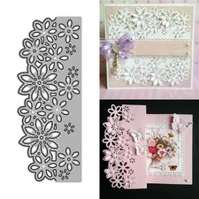 Flowers Edge Border Metal Cutting Dies Scrapbooking Embossing Stencil Card Craft