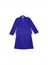 CHRISTIAN DIOR Vintage Purple Skirt  Jacket Suit Set Wool Size 12 - 14