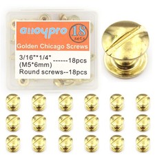 36 Pcs round Metal Chicago Binding Screws Assorted Kit Nail Rivet Chicago Butto