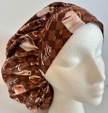 Coffee Print Size Large Medical Bouffant Scrub Cap Surgery Hat