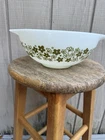 VTG Pyrex Spring Blossom Crazy Daisy Cinderella Mixing Bowl 443 2.5 qt White