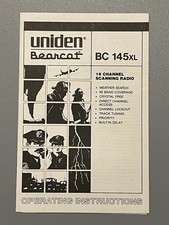 Uniden Bearcat BC 145XL 16 Channel Scanning Radio Operating Manual 1986
