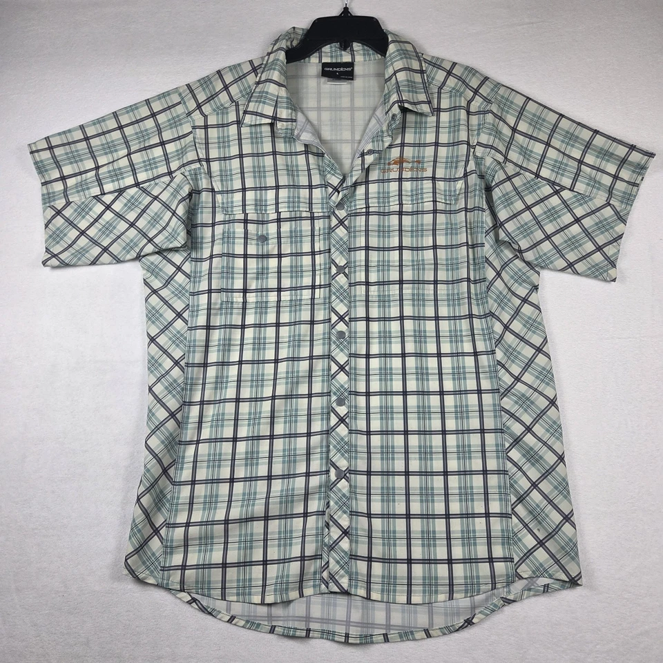 Camisa de pesca Grundens Performance para hombre manga corta talla grande a cuadros ventilada Foto 2 de 4