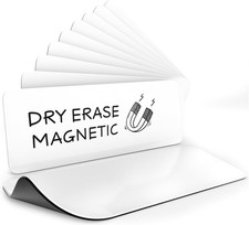 10 Pack Dry Erase Magnetic Labels 3.1  X 1.2  Writable Strips Erasable Magnets f