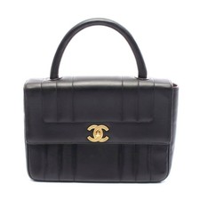 Chanel Mademoiselle Lambskin Handbag Women Black One Size