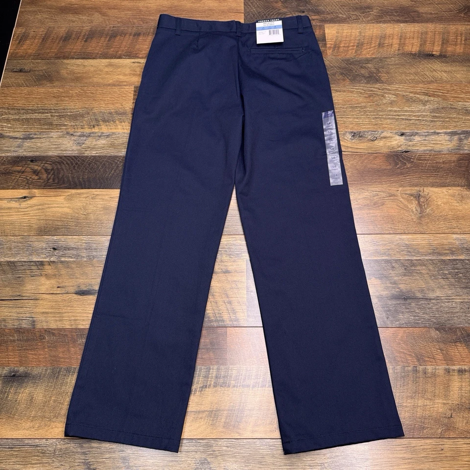 Pantalones Tostados Franceses Niños 14 Husky Azul Marino Cintura Ajustable Uniforme Nuevo Foto 2 de 4