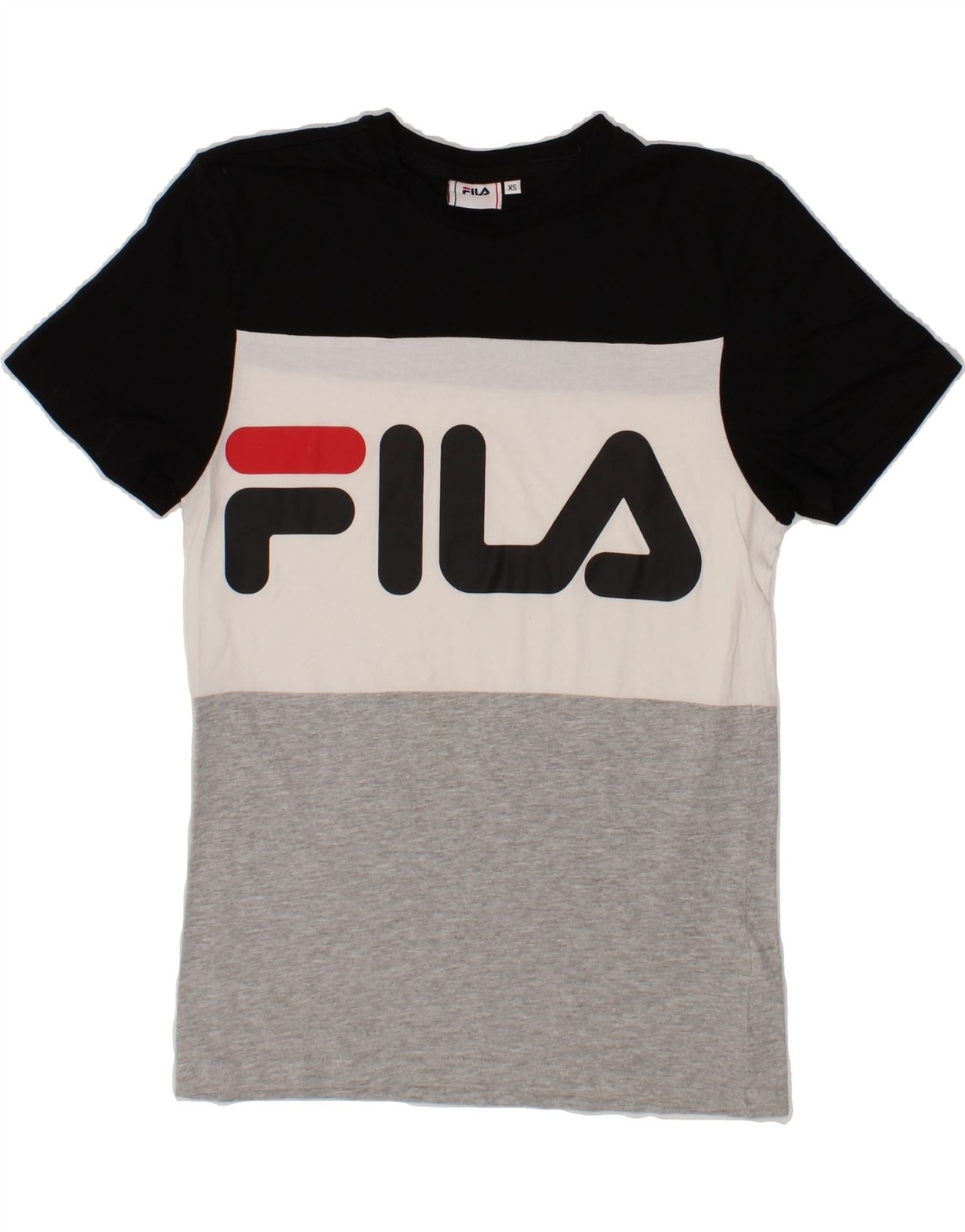 T shirt uomo FILA grafica top XS grigio colorblock cotone BM05