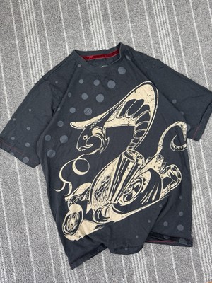 Alpine Star Shirt Men's Large Black Moto Cross Snake Graphic Y2K  Single Stitch