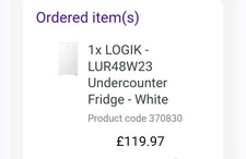 White Under Counter Fridge with Freezer Box Compartment