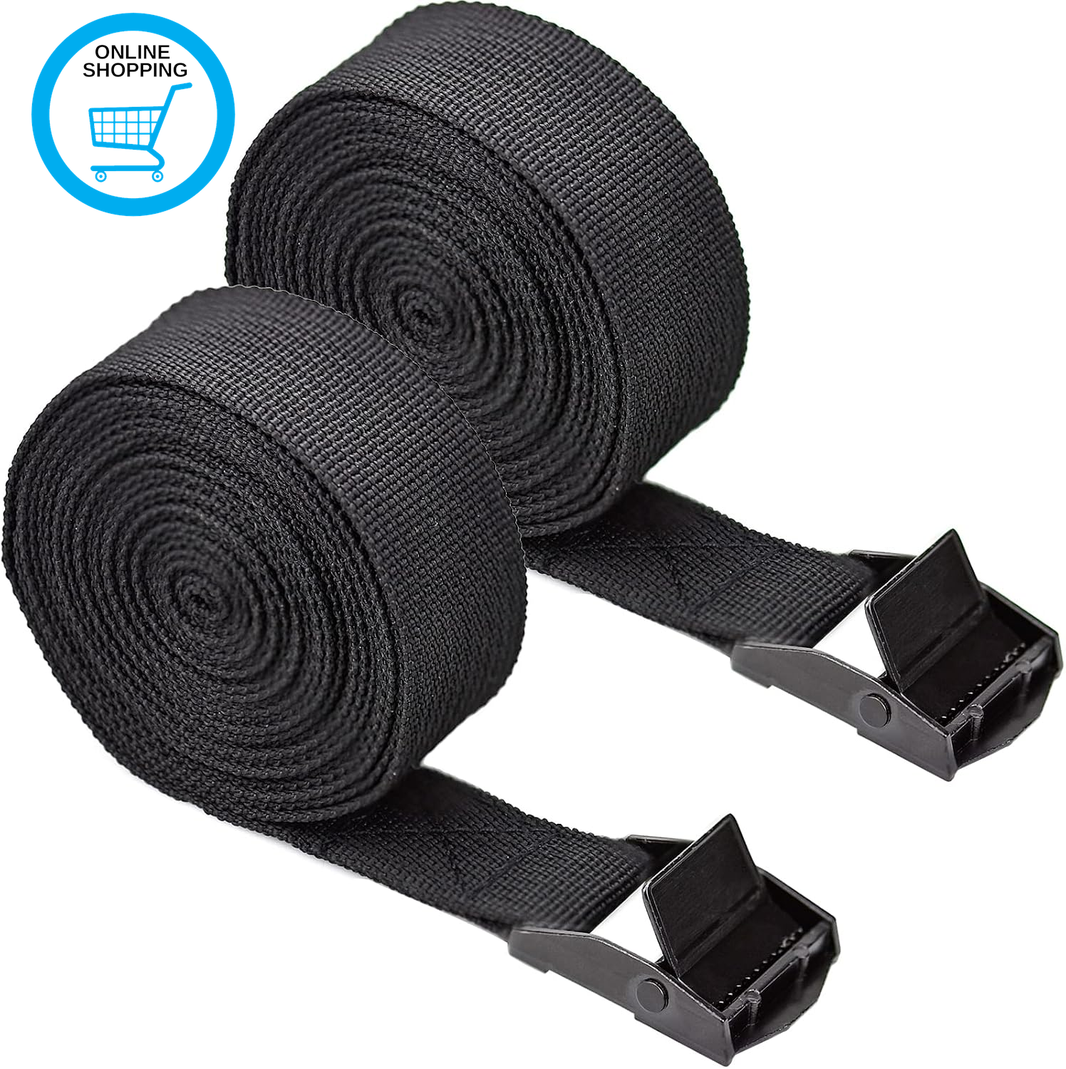 2 Pcs Ratchet Tie down Straps Heavy Duty Lashing Straps 3M X 25Mm Adjustable Ten