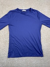 Zenana Basic Plain Solid Long Sleeve T Shirt Women's L Round Neck Stretch