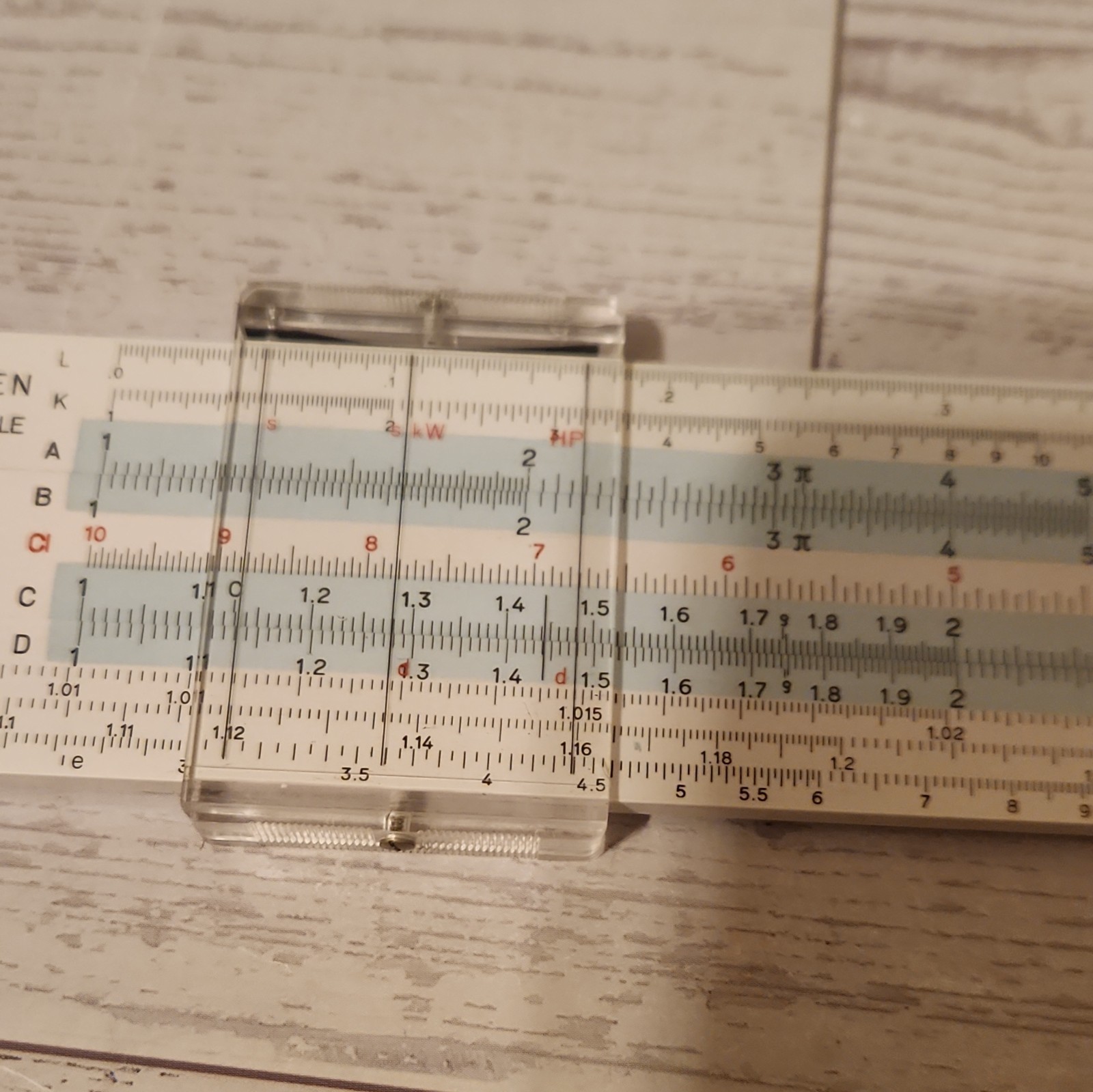 VINTAGE DIETZGEN CLEAR SCALE 1739L SLIDE RULE WITH CASE AND PAPERWORK