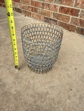 Distressed Metal Circle Link Planter/ Basket