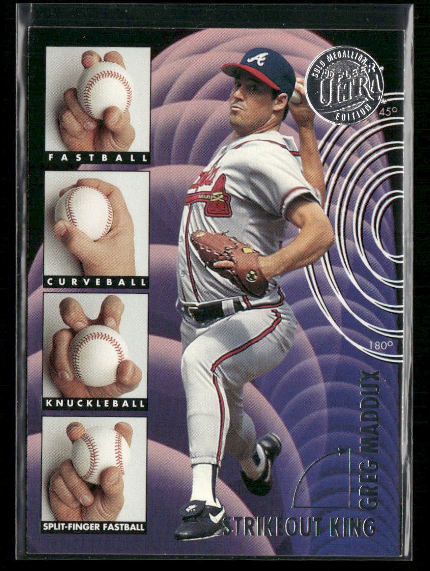 1995 Ultra Greg Maddux Strikeout Kings Gold Medallion #4 Atlanta Braves