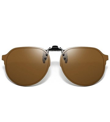 Clip On Retro Round Sunglasses for Men Women, Flip Up Metal