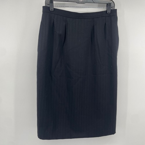 Yves Saint Laurent Rive Gauche, Saint Laurent gonna a matita donna M nera gessato Rive Gauche vintage Francia