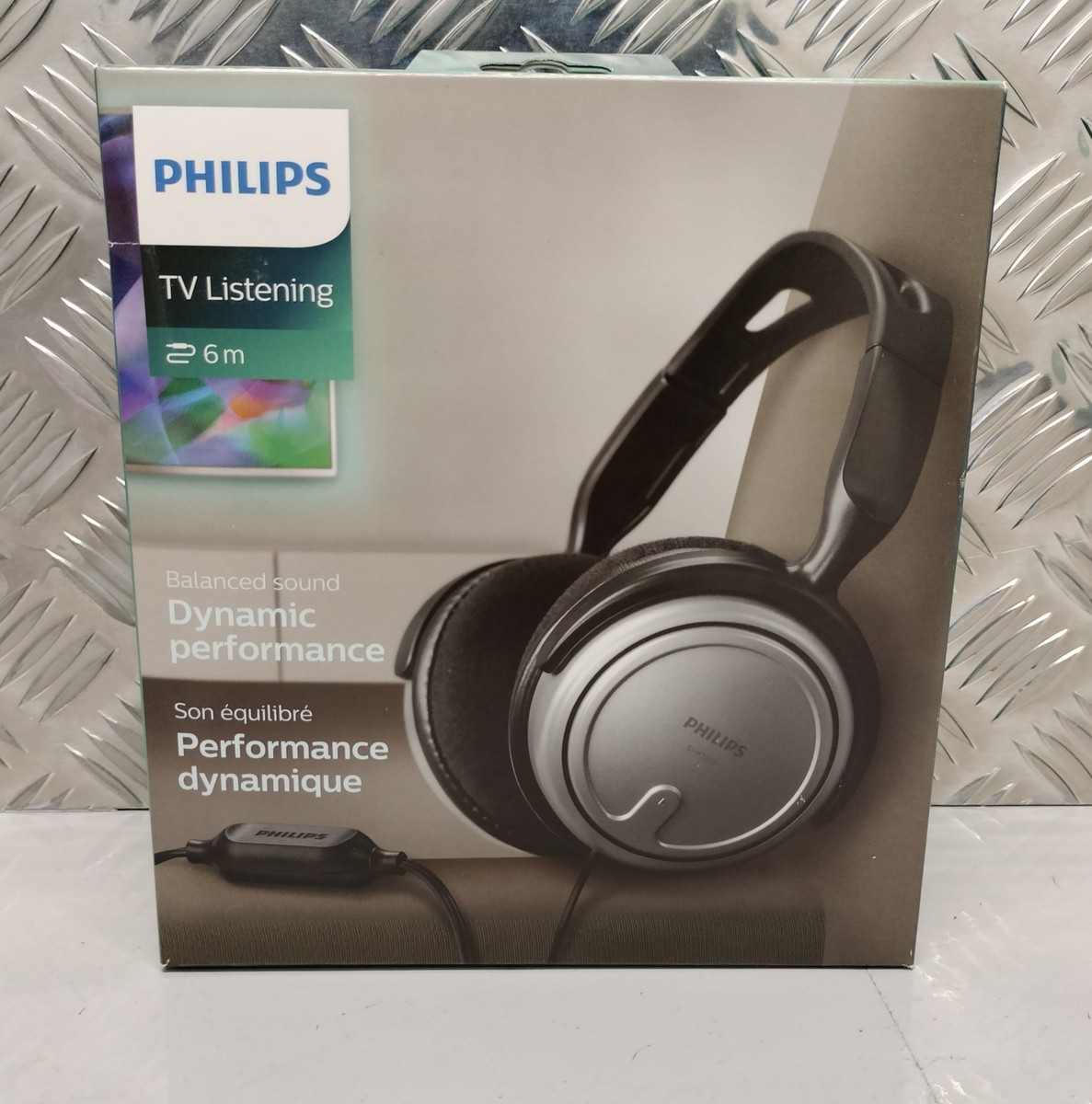 Philips Indoor Corded TV Headphones Black/Silver (SHP250010) for