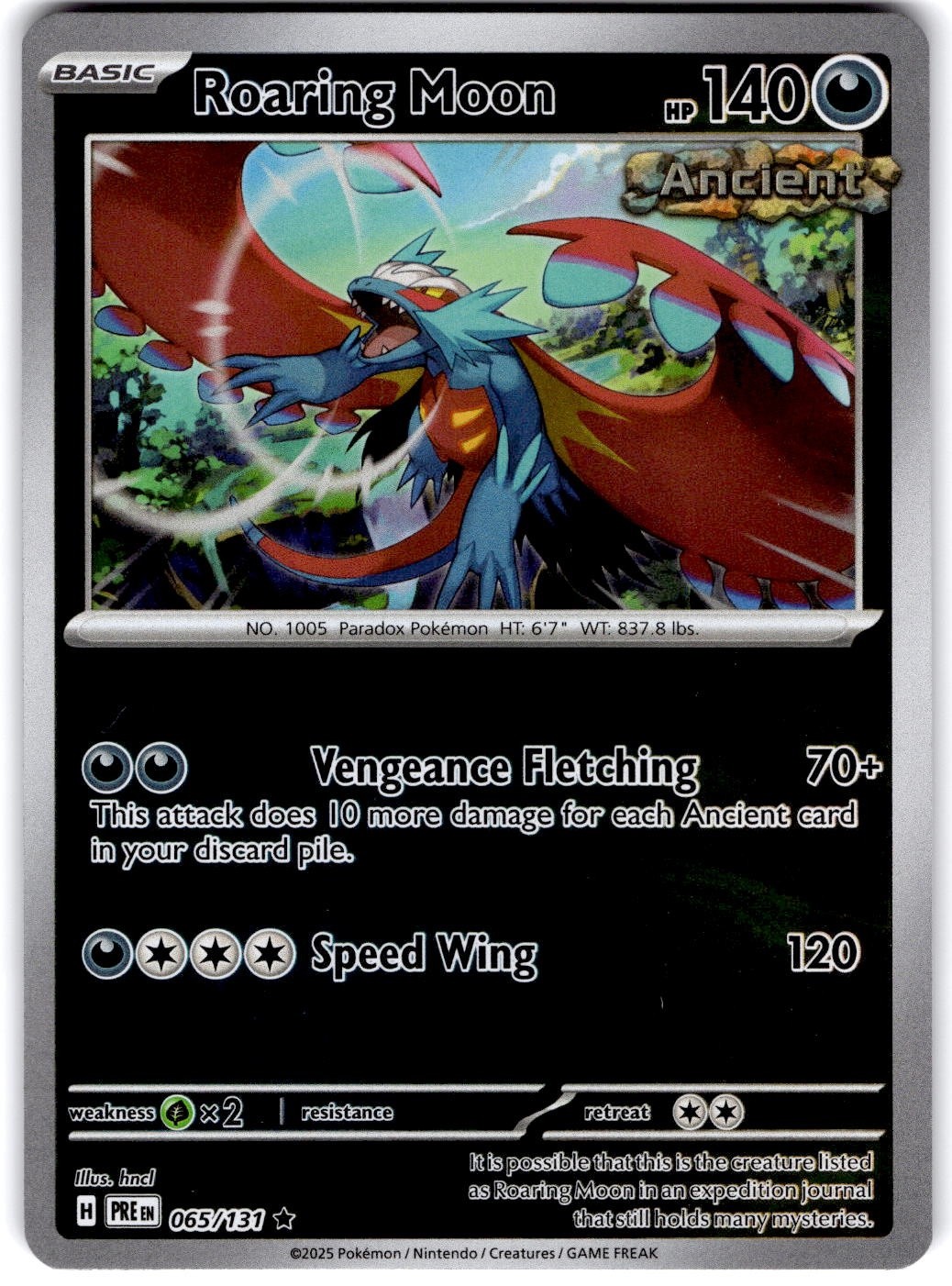 Pokemon Roaring Moon Prismatic Evolutions 65/131 Reverse Holo Near Mint English