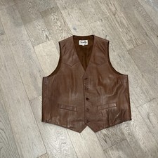 Scully Mens Size 44 Brown Leather Vest Western