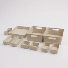 Mesa Storage Basket Set Plastic Wheat Straw Set of Eleven NEW