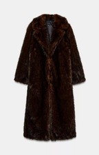 ZARA EXTRA-LONG FAUX FUR COAT MINK NEW FW25/26 SIZES XS-S M-L REF. 1255/724/706