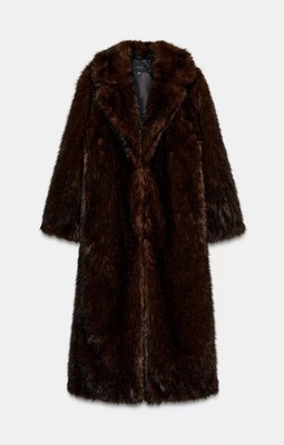 ZARA EXTRA-LONG FAUX FUR COAT MINK NEW FW25/26 SIZES XS-S M-L REF