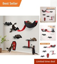 Gothic Cat Wall Shelves 4Pcs Wall-Mounted Cat Climber Set Cat Tree Cat Bed with
