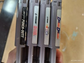 Lote de 4 juegos Nintendo nes usado probado funcionando NASCAR punch out doble regate 