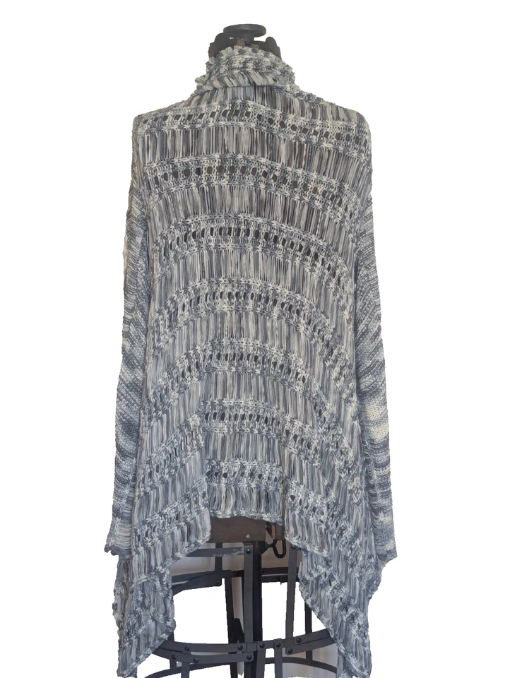 Kaktus Women Bohemian Open-Knit Cardigan Duster Size L Asymmetric Artsy Fairy - Image 3 of 4