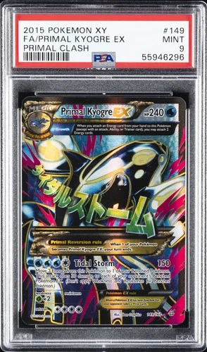2015 POKEMON XY PRIMAL CLASH #149 FULL ART/PRIMAL KYOGRE EX PSA 9