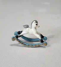 HR Hagen Renaker Miniature Rocking Horse Pony Blue Figurine