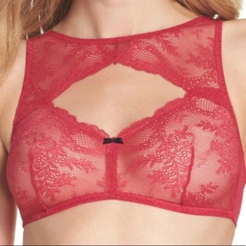 NUEVO NUEVO CON ETIQUETAS Betsey Johnson Bralette Lacey Glam Para Mujer Talla Pequeña Rojo Persa J2015 Foto 2 de 4