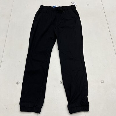 Old Navy Black Built-In Flex Twill Jogger Pants Boys Size XL NEW