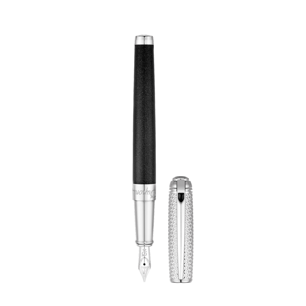 S.T. Dupont D Line Fire Head Fountain Pen Black / Palladium