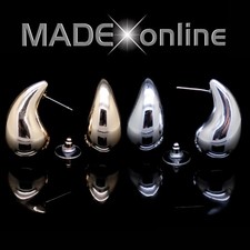 Tear Drop, Water Drop, Earrings,  Gold or Silver Studs