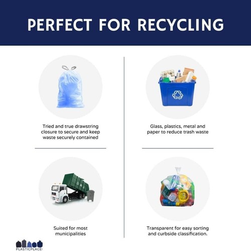 Bolsas de basura de ajuste personalizado Plasticplace compatibles con código simplehuman V, 100 unidades - Imagen 4 de 5