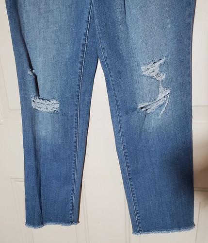 Isabel Maternity Jeans Crossover Panel Distressed/Raw Hem NWT Sz.2 - Picture 4 of 8