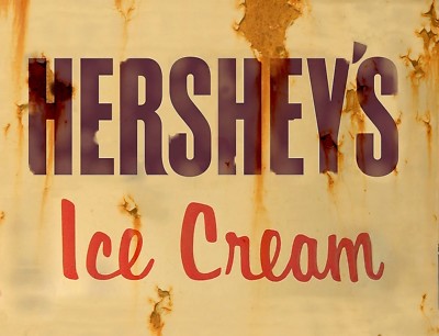 TIN SIGN ''Hershey's Ice Cream'' Vintage Dairy   Garage Wall Candy Chocolate Diner