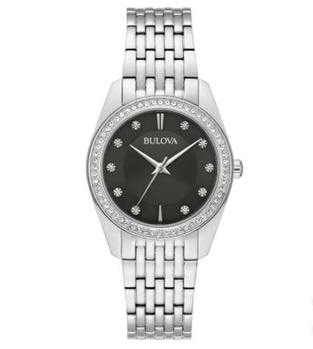 Bulova 96L317 Classic Crystal Edelstahl Quarz Damenuhr