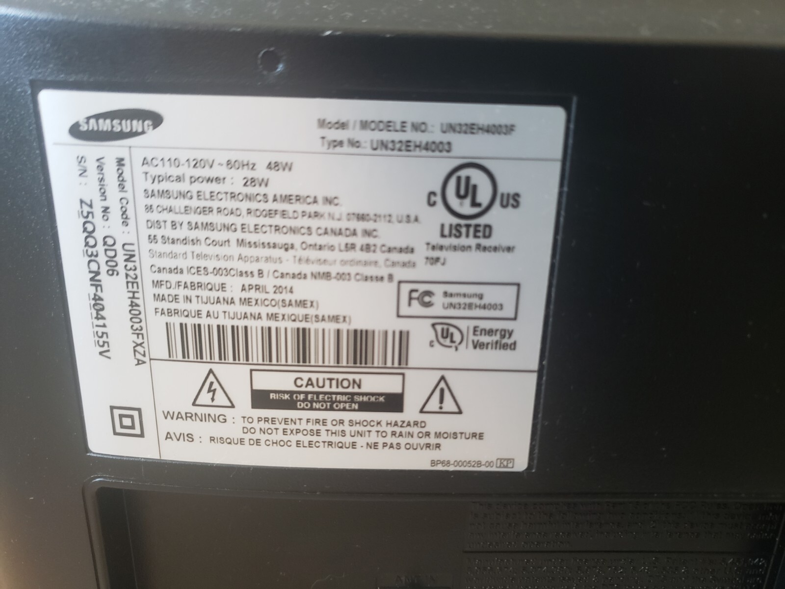 Samsung UN32EH4003F 32" 720p 60Hz LED TV 770332089522 eBay