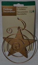 Christmas Tree Ornament Gold Star Mod Holiday Metal Swirl 4 1/4" Gift NEW